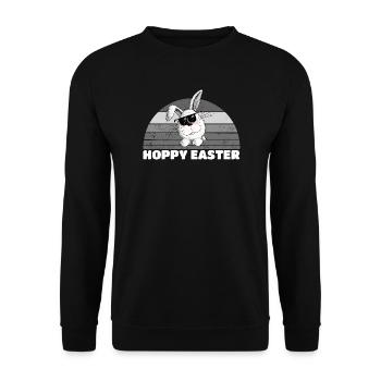 Rétro houblonné Pâques Cool lapin de Pâques Dicton de Pâques - Sweat-shirt Unisexe - noir - Devant - Alina (178cm) & Michal (187cm)