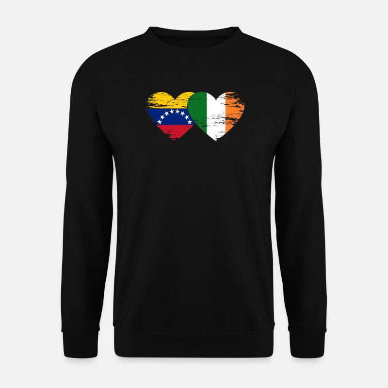 Venezuela-Irland Herzen Collage - Unisex Pullover - Schwarz