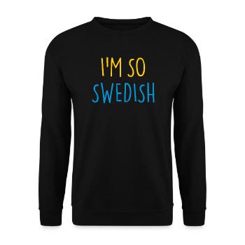 I'M SO SWEDISH Sweden Schweden - Unisex Sweatshirt - black - Front - Alina (178cm) & Michal (187cm)