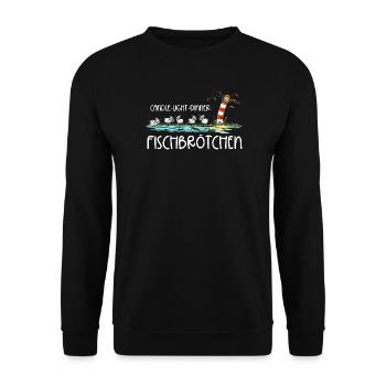 Candle Light Dinner Fischbrötchen Meer Spruch - Unisex Pullover - Schwarz - Vorne - Alina (178cm) & Michal (187cm)