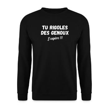 phrase drôles, citation, sarcasme - Sweat-shirt Unisexe - noir - Devant - Alina (178cm) & Michal (187cm)