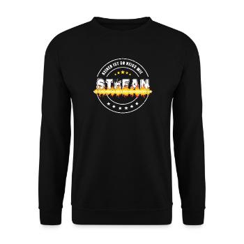 Keiner ist so heiss wie STEFAN - Unisex Pullover - Schwarz - Vorne - Alina (178cm) & Michal (187cm)