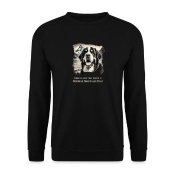 Bernese mountain dog - Unisex Sweatshirt - black - Front - Alina (178cm) & Michal (187cm)