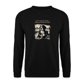 Bernese mountain dog - Unisex Sweatshirt - black - Front - Alina (178cm) & Michal (187cm)