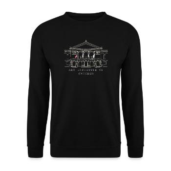 Chicago, Art Museum Art Institute, USA Drawing - Unisex Sweatshirt - black - Front - Alina (178cm) & Michal (187cm)