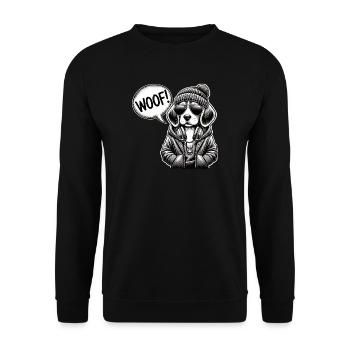 Un chien cool dans le style de la rue - Sweat-shirt Unisexe - noir - Devant - Alina (178cm) & Michal (187cm)
