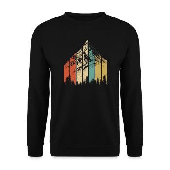 Berglandschaft Abstraktes Design - Unisex Pullover - Schwarz - Vorne - Alina (178cm) & Michal (187cm)