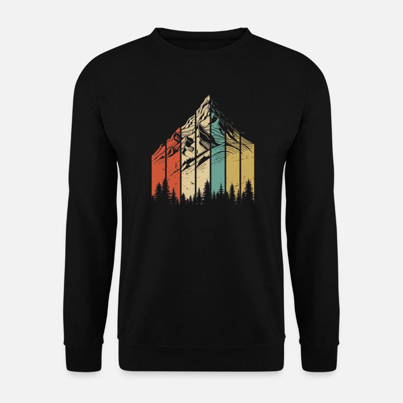 Mountain Landscape Abstract Design - Unisex Sweatshirt - black