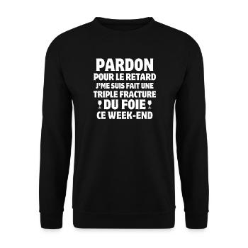 Not Monday, Office Humor, Humor T-Shirt - Unisex Sweatshirt - black - Front - Alina (178cm) & Michal (187cm)