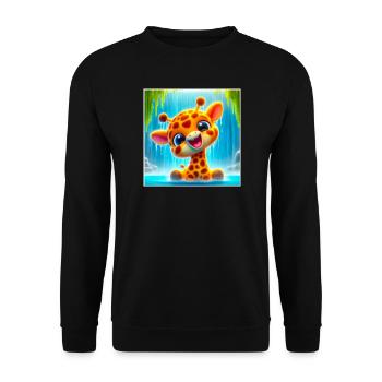Giraffe - Unisex Pullover - Schwarz - Vorne - Alina (178cm) & Michal (187cm)