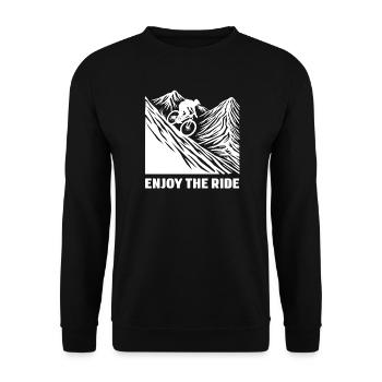 MTB Mountain Bike - Enjoy the Ride - Unisex Sweatshirt - black - Front - Alina (178cm) & Michal (187cm)