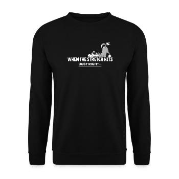 When Th Strecht Hits Just Right Wolf Pupst - Unisex Pullover - Schwarz - Vorne - Alina (178cm) & Michal (187cm)