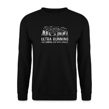 Ultra Running - Like Running, but with Snacks - Unisex Sweatshirt - black - Front - Alina (178cm) & Michal (187cm)