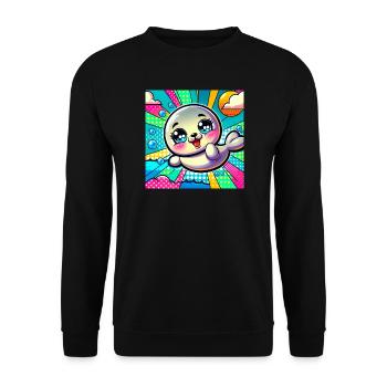 Sceau coloré - Sweat-shirt Unisexe - noir - Devant - Alina (178cm) & Michal (187cm)