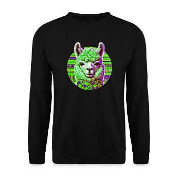 Alpaca - Unisex Sweatshirt - black - Front - Alina (178cm) & Michal (187cm)