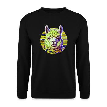 Alpaca - Unisex Sweatshirt - black - Front - Alina (178cm) & Michal (187cm)
