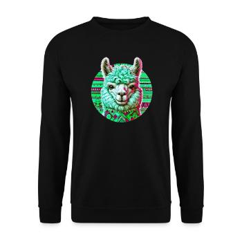 Alpaca - Unisex Sweatshirt - black - Front - Alina (178cm) & Michal (187cm)
