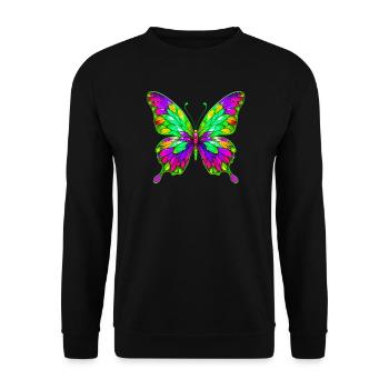 Butterfly - Unisex Sweatshirt - black - Front - Alina (178cm) & Michal (187cm)