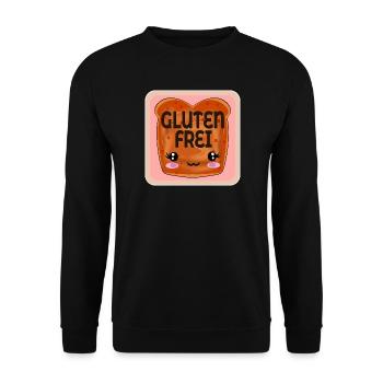 GLUTENUNVERTRÄGLICHKEIT GLUTENFREI ZÖLIAKIE - Unisex Pullover - Schwarz - Vorne - Alina (178cm) & Michal (187cm)