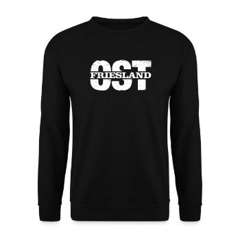 Cooler Ost Friesland (Ostfriesland) Schriftzug - Unisex Pullover - Schwarz - Vorne - Alina (178cm) & Michal (187cm)