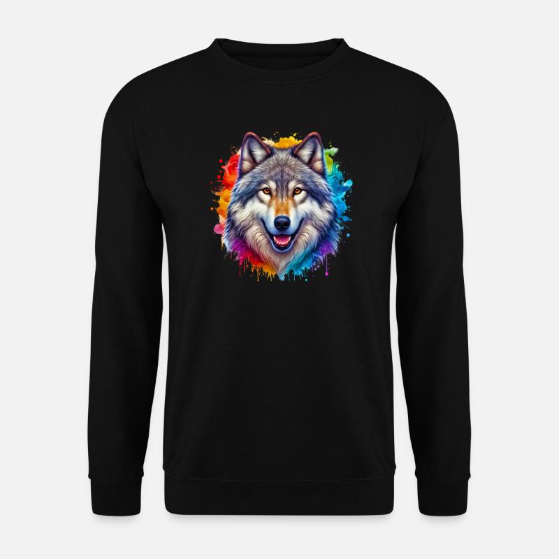 Wolf - Unisex Pullover - Schwarz