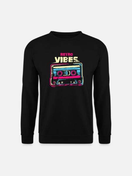 retro vibes Kassette vintage tape Farbenmix used - Unisex Pullover - Schwarz