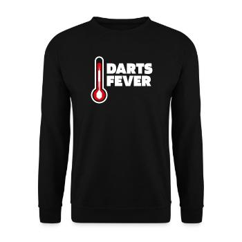 Darts Fieber Thermometer Darts Spruch - Unisex Pullover - Schwarz - Vorne - Alina (178cm) & Michal (187cm)