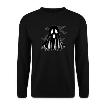 Schwarzer Geist mit Fledermäusen - Unisex Pullover - Schwarz - Vorne - Alina (178cm) & Michal (187cm)