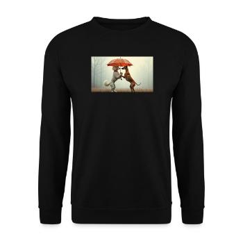 Dogs under umbrella - Unisex Sweatshirt - black - Front - Alina (178cm) & Michal (187cm)