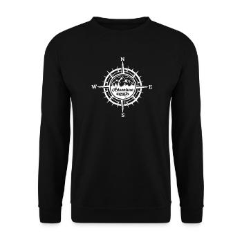 Mountains - Adventure Awaits - Unisex Sweatshirt - black - Front - Alina (178cm) & Michal (187cm)