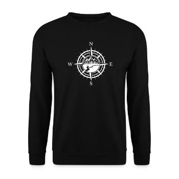 Mountains - Adventure Awaits - Unisex Sweatshirt - black - Front - Alina (178cm) & Michal (187cm)