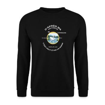 Cygne sur lac doré rond - Sweat-shirt Unisexe - noir - Devant - Alina (178cm) & Michal (187cm)