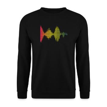Motif d’ondes sonores colorées - Sweat-shirt Unisexe - noir - Devant - Alina (178cm) & Michal (187cm)