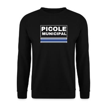 PICOLE MUNICIPAL Logo Bleu - Sweat-shirt Unisexe - noir - Devant - Alina (178cm) & Michal (187cm)