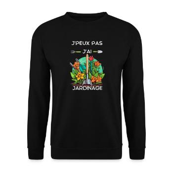 J'peux pas j'ai jardinage - Sweat-shirt Unisexe - noir - Devant - Alina (178cm) & Michal (187cm)