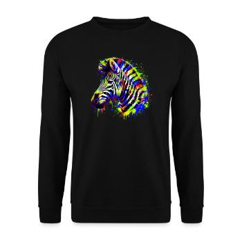 Zebra - Unisex Pullover - Schwarz - Vorne - Alina (178cm) & Michal (187cm)