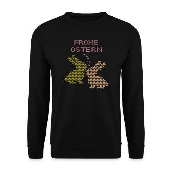 Frohe Ostern - Unisex Pullover - Schwarz - Vorne - Alina (178cm) & Michal (187cm)