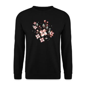 Branche de fleur de cerisier élégante - Splendeur printanière délicate - Sweat-shirt Unisexe - noir - Devant - Alina (178cm) & Michal (187cm)