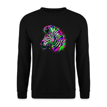 Zebra - Unisex Sweatshirt - black - Front - Alina (178cm) & Michal (187cm)