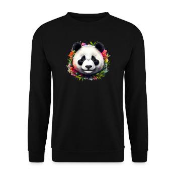 Panda - Unisex Pullover - Schwarz - Vorne - Alina (178cm) & Michal (187cm)