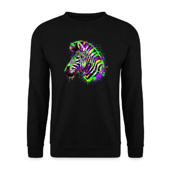 Zebra - Unisex Sweatshirt - black - Front - Alina (178cm) & Michal (187cm)