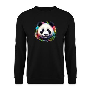 Panda - Unisex Pullover - Schwarz - Vorne - Alina (178cm) & Michal (187cm)