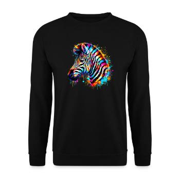 Zebra - Unisex Sweatshirt - black - Front - Alina (178cm) & Michal (187cm)