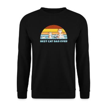 Meilleur chat papa chats papa papa vintage amoureux des chats - Sweat-shirt Unisexe - noir - Devant - Alina (178cm) & Michal (187cm)