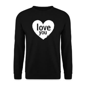 I Love You, White - Unisex Sweatshirt - black - Front - Alina (178cm) & Michal (187cm)