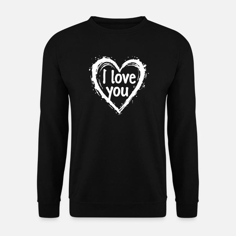 I Love You, White - Unisex Sweatshirt - black