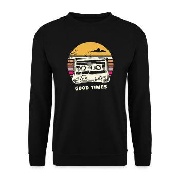 Vieille cassette rétro – Mixtape Memories vintage - Sweat-shirt Unisexe - noir - Devant - Alina (178cm) & Michal (187cm)