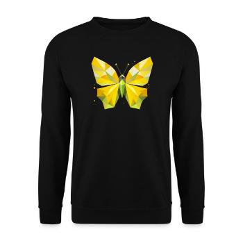 bright yellow lemon butterfly in modern style - Unisex Sweatshirt - black - Front - Alina (178cm) & Michal (187cm)