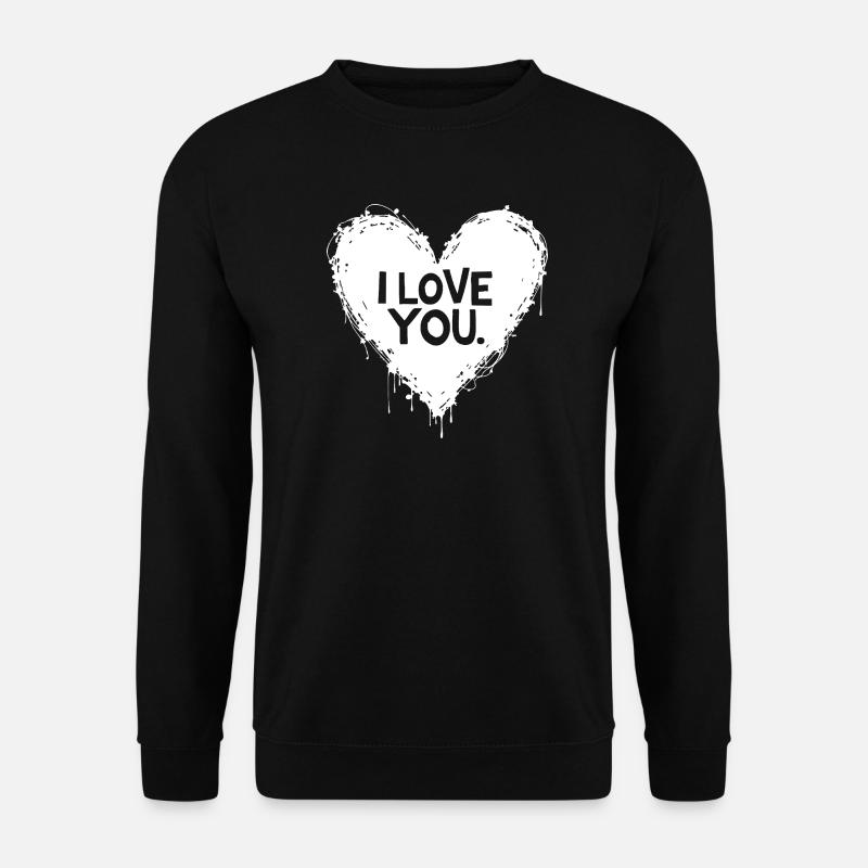 Ich liebe dich, Weiß - Unisex Pullover - Schwarz