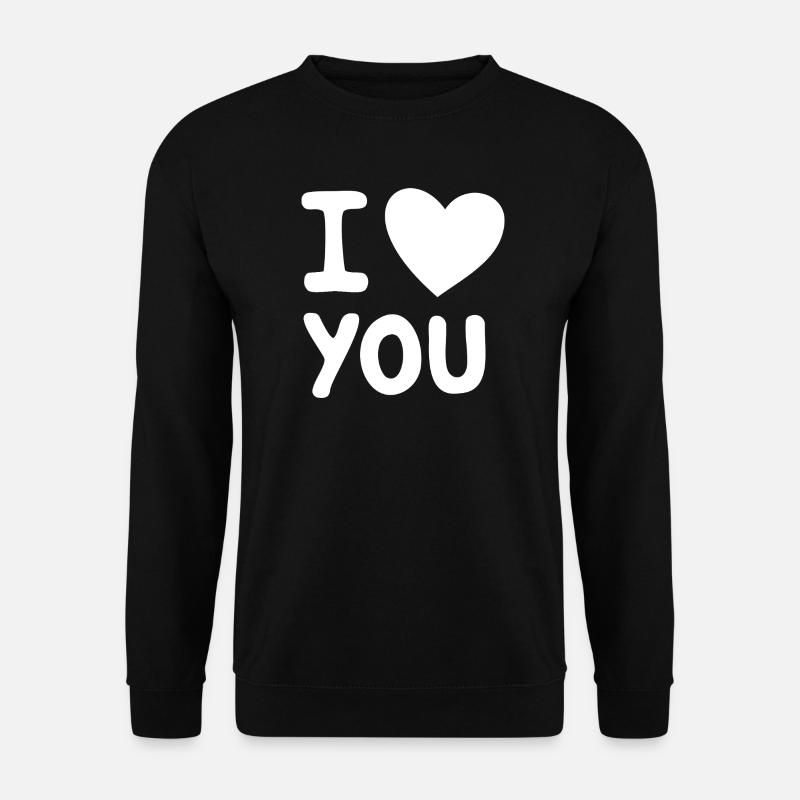 Ich liebe dich, Weiß - Unisex Pullover - Schwarz